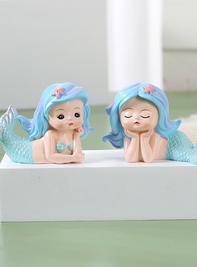 创意美人鱼海洋女孩树脂摆件