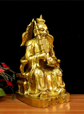 纯铜姜太公钓鱼工艺品家居摆件