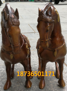 战马福字招财工艺品摆件风水铜器