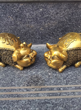 纯铜聚财家居客厅风水礼品生肖猪