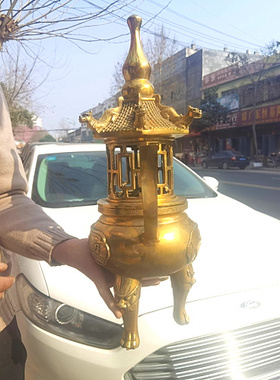 香炉纯铜宝塔摆件炼丹