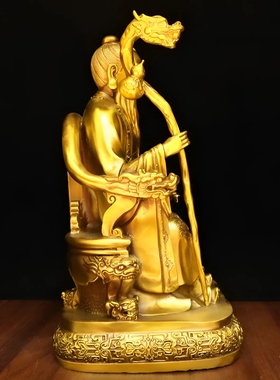 纯黄铜药王孙思邈坐像摆件中医药馆五大名医家医圣供奉神像装饰