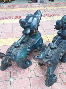 纯铜铜器工艺麒麟貔貅摆件