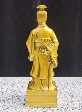 黄铜范蠡铜像文财神爷站像商圣纯铜家居客厅装饰品开业桌面摆件