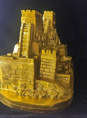 纯铜长城装饰品摆件黄铜万里长城八达岭长城模型家居客厅办公桌