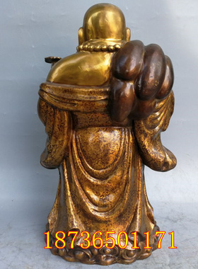 纯铜大肚佛招财铜器摆件