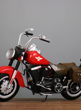 复古哈雷摩托车仿真铁艺装饰品