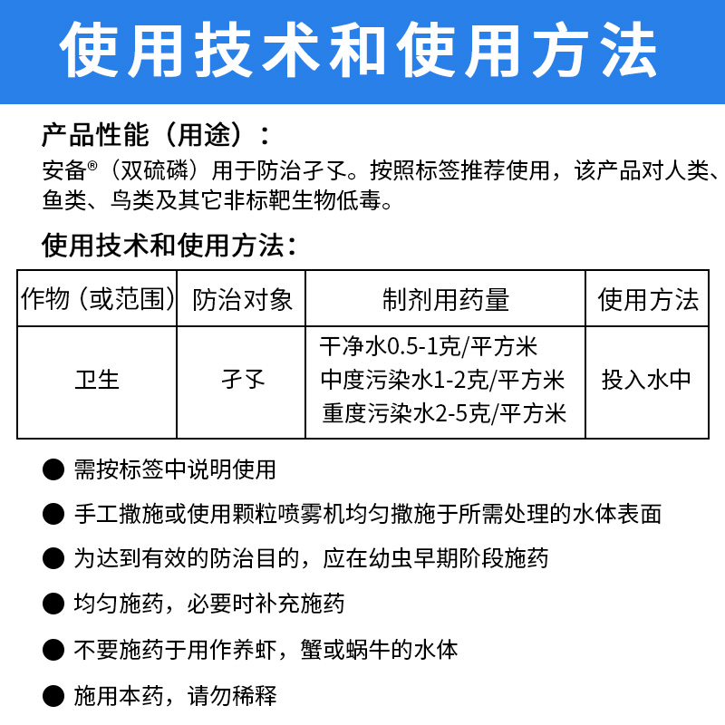 巴斯夫安备1%颗粒户外下水道水池灭蚊子药除幼蚊虫卵药家用杀虫剂 - 图2