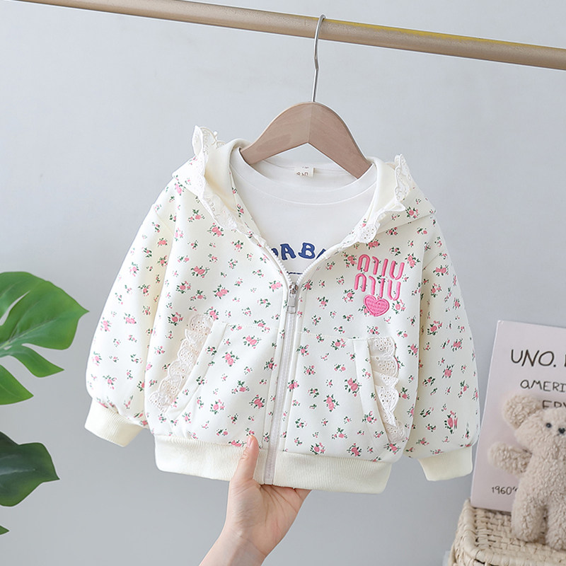 女童柔软棉布外套春秋2025新款儿童秋装女宝宝童装卫衣小女孩夹克