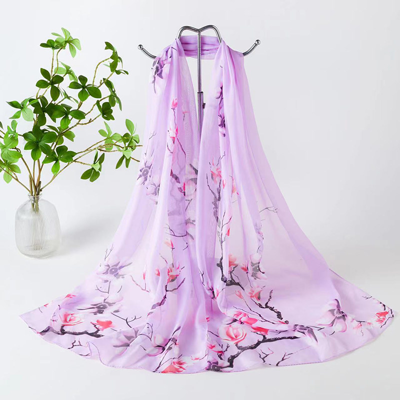 春秋新款韩版雪纺长款印花纱巾女士装饰百搭围巾薄披肩送礼小丝巾,淘宝优惠券,粉丝福利购,淘宝优惠卷