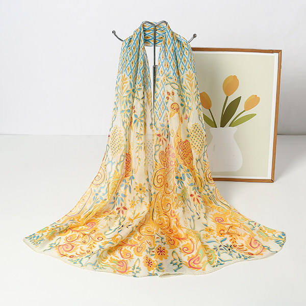 春秋薄款雪纺丝巾女百搭新款印花纱巾冬季妈妈保暖围脖装饰围巾长,淘宝优惠券,粉丝福利购,淘宝优惠卷