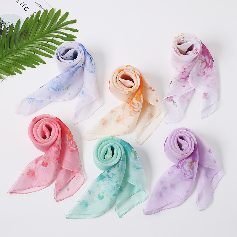 气质方巾女百搭装饰纱巾春夏轻薄透气雪纺印花护颈小方巾领巾围巾,淘宝优惠券,粉丝福利购,淘宝优惠卷