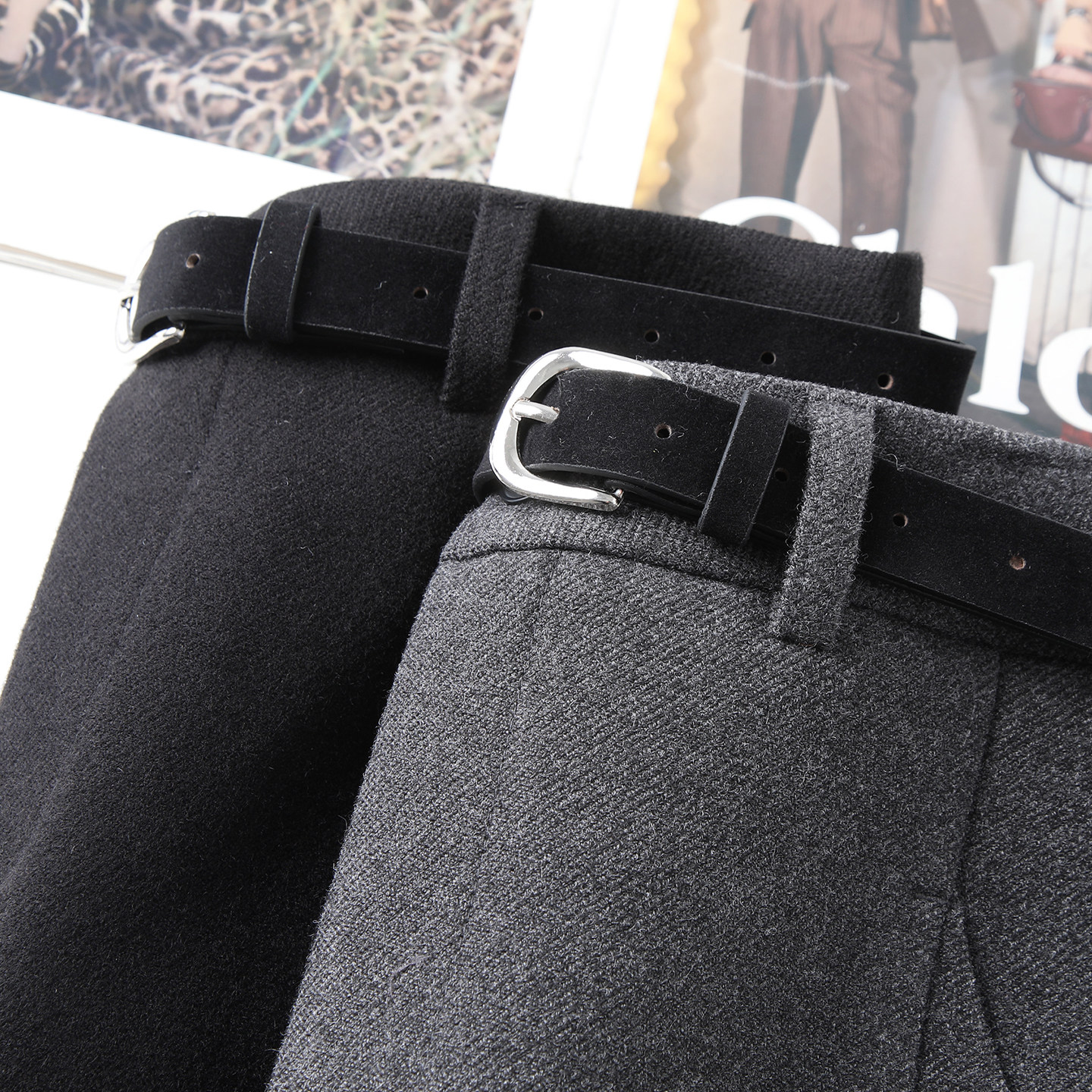 灰色休闲西装短裤女2025冬季新款高腰显瘦遮肉A字小个子阔腿短裤 - 图3