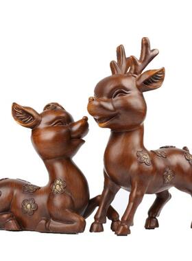 北欧鹿头对小鹿家居摆件创意客厅卧室玄关书房装饰办公开业礼品