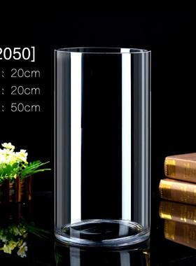 特大号80厘米60厘米花瓶百合圆柱直筒花瓶落地透明玻璃花瓶