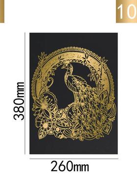 4K 8K金色银色刮画纸纯金色8开4开刮画纸儿童DIY绘画刮蜡纸幼儿园