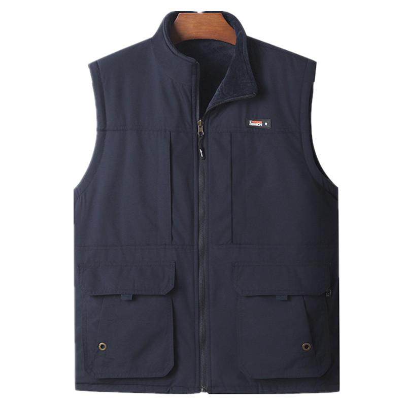新款中老年马甲男式多口袋加绒加厚保暖坎肩户外防寒马夹,淘宝优惠券,粉丝福利购,淘宝优惠卷
