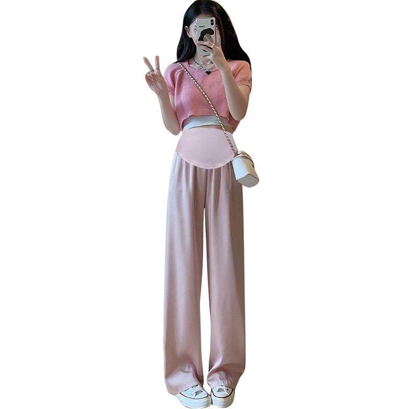 孕妇裤冰丝阔腿裤夏季薄款外穿新款托腹雪纺直筒宽松拖地裤,淘宝优惠券,粉丝福利购,淘宝优惠卷