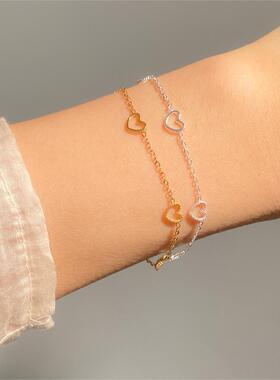 赛伊娜韩国韩版设计感925银甜美爱心手链简约时尚INS小红书手饰女