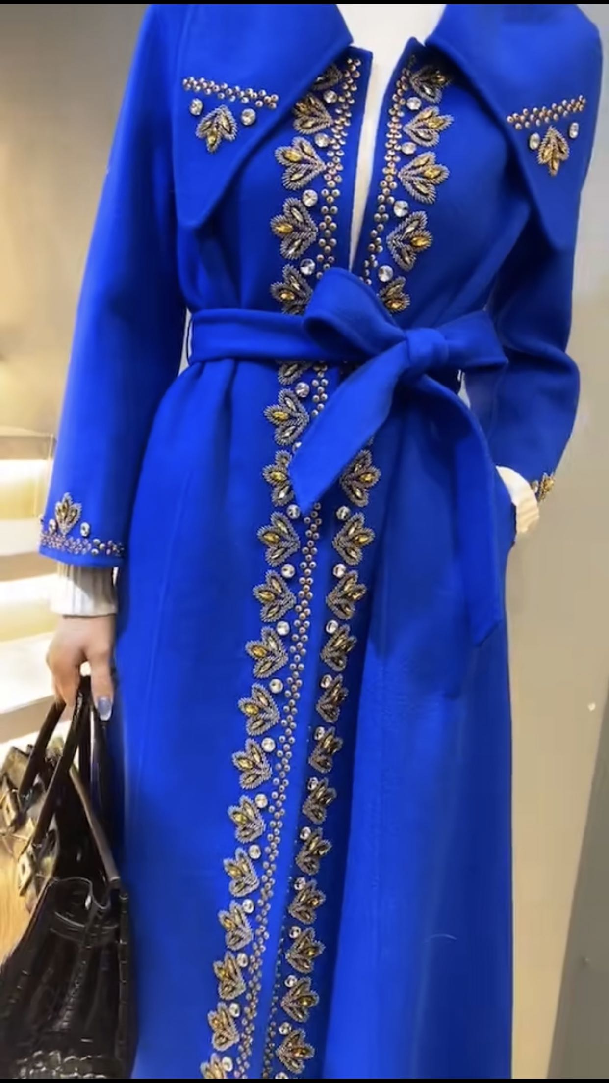 义乌俊英名店欧韩女装高端走秀款大牌女装欧洲站新款羊绒大衣