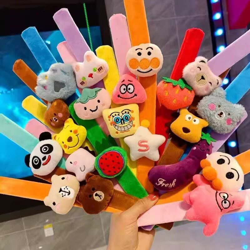 毛绒卡通啪啪圈儿童吉祥物结婚抛洒可爱情侣手环拍拍婚礼创意礼品