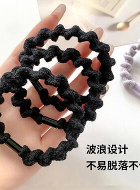 白鹿同款黑色高马尾头绳简约气质橡皮筋女扎头发绳高弹力耐用发圈