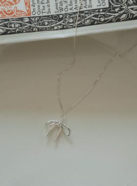 QIANTAO「白月」原创925银蝴蝶项链925纯银链条吊坠女锁骨链礼物