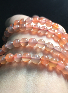 天然冰飘南红手串小颗粒南红玛瑙手链6mm多圈项链女款黑冻小清新