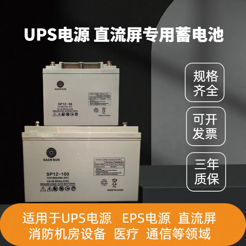 圣阳UPS电源蓄电池消防主机专用直流屏SP12V24AH38AH65AH100AH-图0