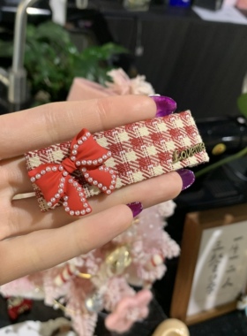 红色复古人鱼姬小兔珍珠少女发夹