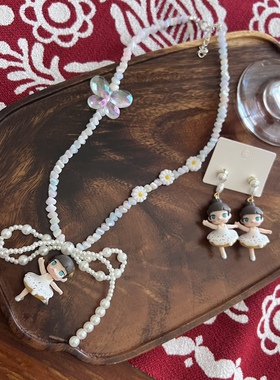 茉莉芭蕾小女孩蝴蝶结项链