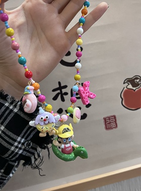 阿拉蕾恐龙彩色颈链短链少女心