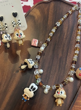 项链可爱陶瓷高飞狗花栗鼠夏女生