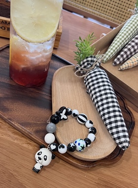 小熊猫黑白色系串珠手链