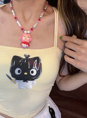泡泡玛特爱丽丝哭娃短款项链