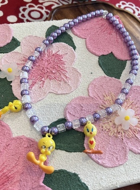 崔弟小黄鸭网红卡通短项链