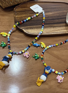 唐老鸭串珠原创项链女生小红书