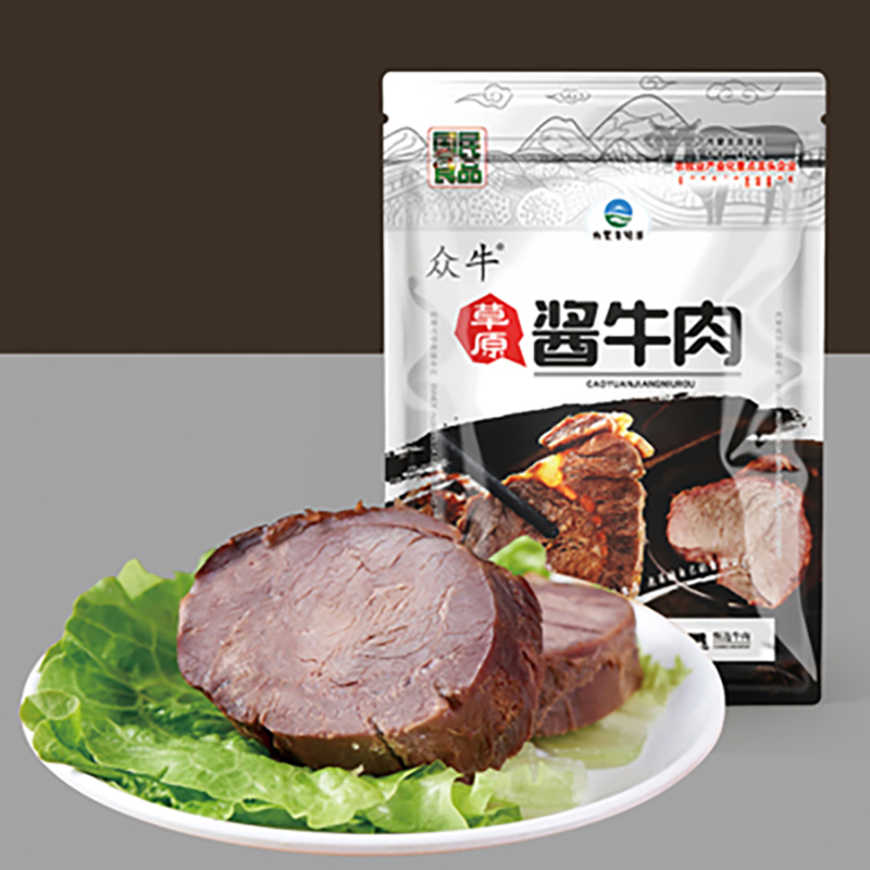 众牛酱牛肉内蒙古特产卤牛肉熟食熟肉制品牛肉150g/袋装开袋即食 - 图0