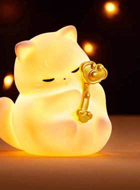 故宫如意猫小夜灯摆件猫咪拍拍灯