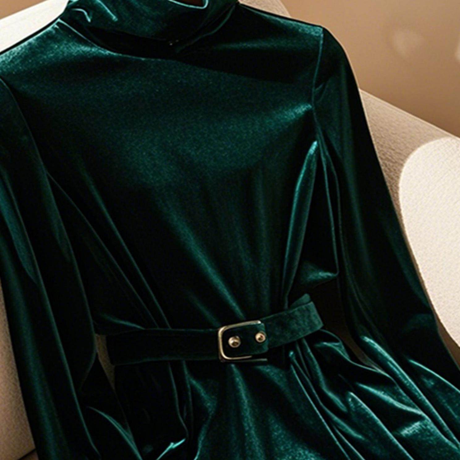 专柜撤回新款高端洋气减龄内搭打底衫绝美墨绿色高领丝绒衬衫女冬,淘宝优惠券,粉丝福利购,淘宝优惠卷