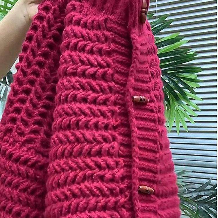 专柜撤回秋季新款可甜可盐百搭休闲显瘦糯慵懒风树莓色牛角扣毛衣,淘宝优惠券,粉丝福利购,淘宝优惠卷