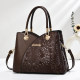 Genuine leather handbag for middle-aged mothers