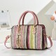 Summer popular rainbow woven bag for women 2026 new seaside beach vacation straw crossbody bag portable bucket bag