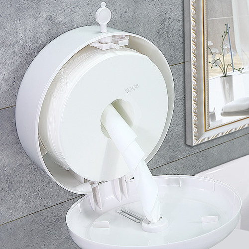 中心抽卷纸盒壁挂式商用酒店大盘纸巾架厕所卫生间免打孔省纸神器 - 图2