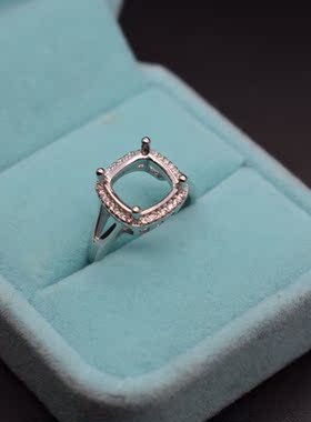 diy欧美风正方形镀18k戒指空托