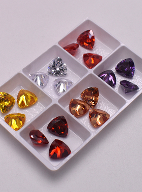 多色组合肥三角锆石裸石尖刻面底宝石裸石首饰镶嵌配石人造CZ宝石