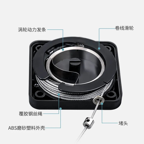 免打孔自动家用静音缓冲闭门器简易关门神器拉绳闭合推拉木门弹簧 - 图3