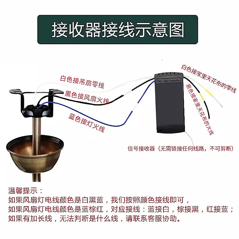 风扇灯改无线遥控器通用型隐形吊扇遥控开关驱动控制器调速定时 - 图3