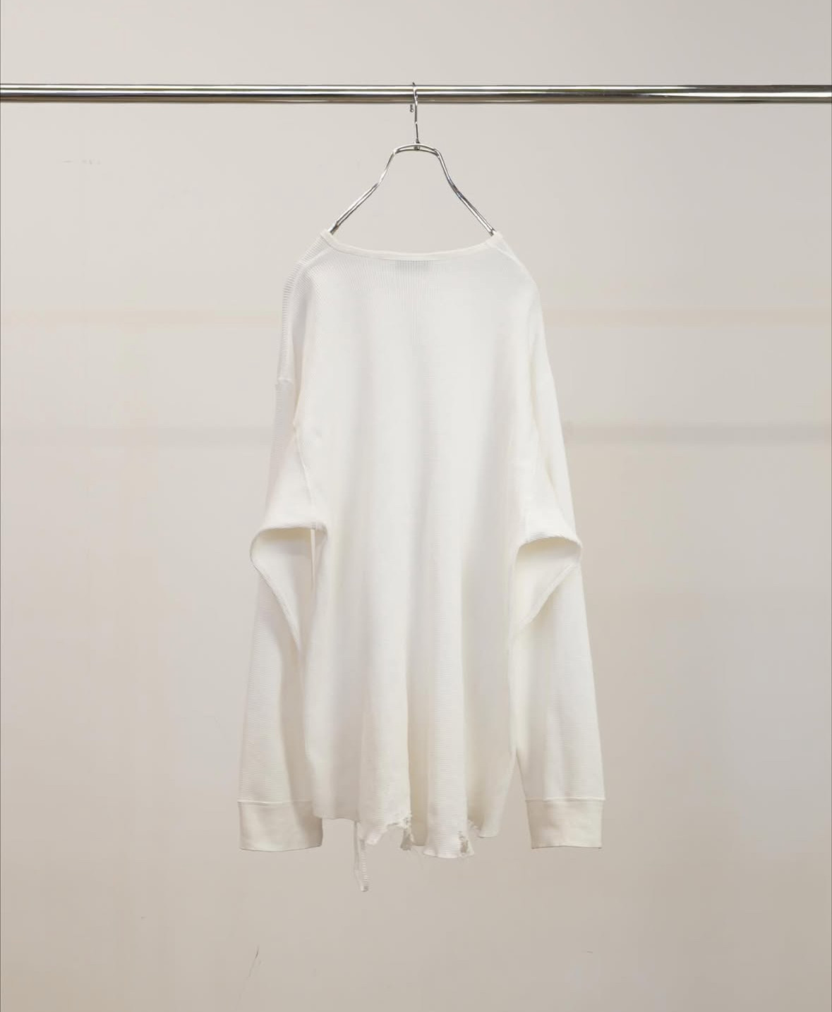 【代购】ANCELLM 26ss Damage waffle 定番毛边破坏华夫格长袖T恤,淘宝优惠券,粉丝福利购,淘宝优惠卷