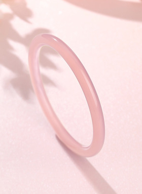 玉髓樱花粉手镯细圆条美人镯女新中式汉服镯子宫廷复古送闺蜜礼物